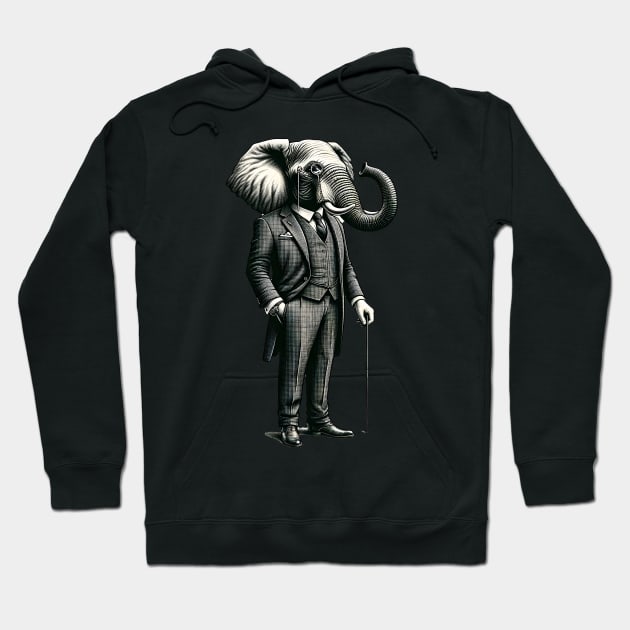 Dapper Elephant Wearing A Three-Piece Suit Hoodie by Merchweaver